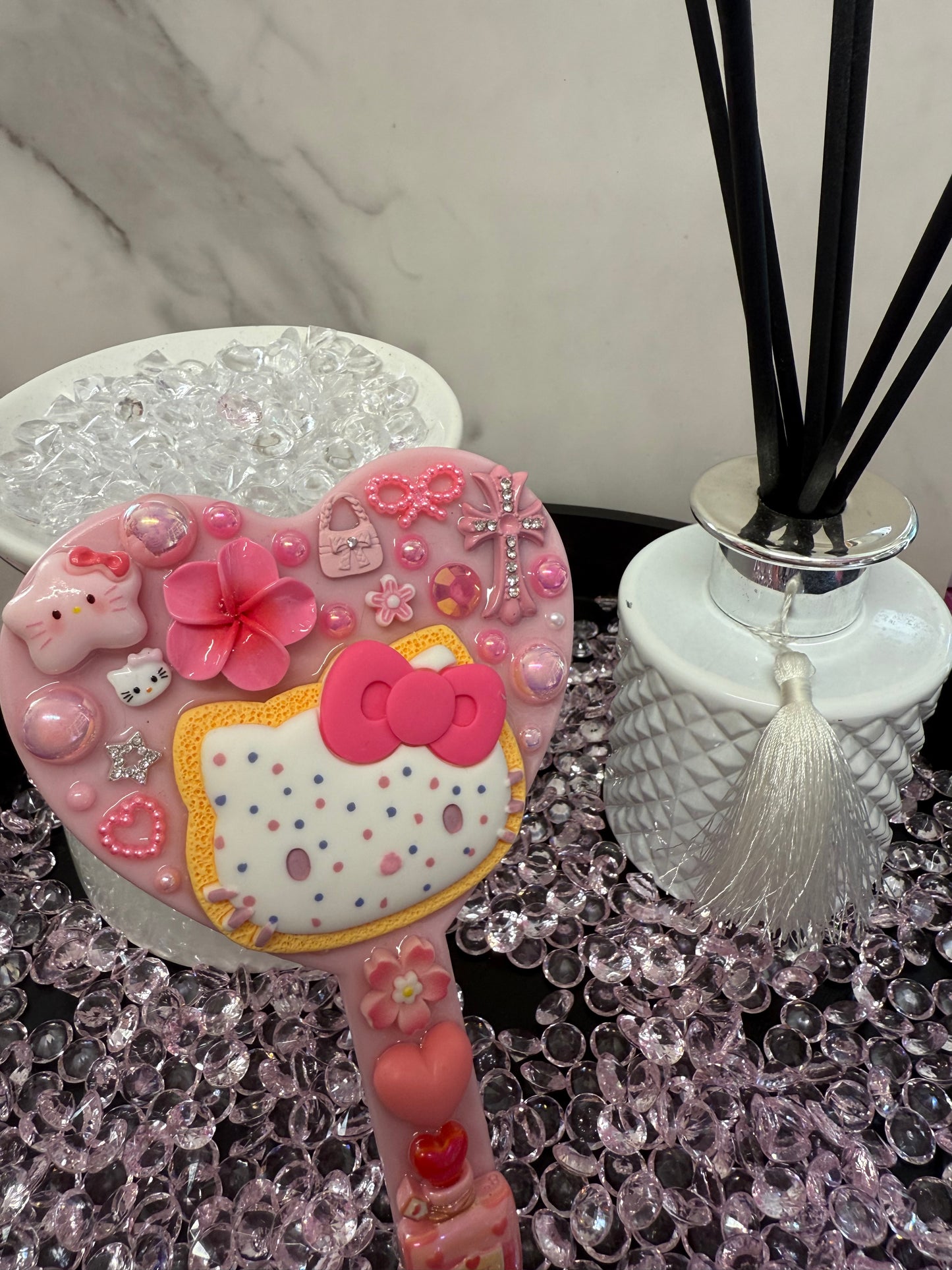 Pink Hello Kitty Heart Mirror