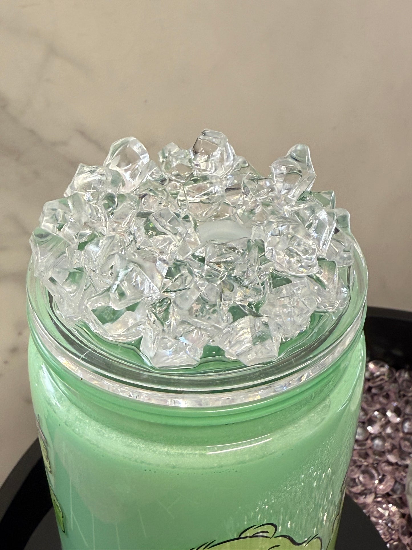 Care bear matcha snow globe tumbler with iced lid