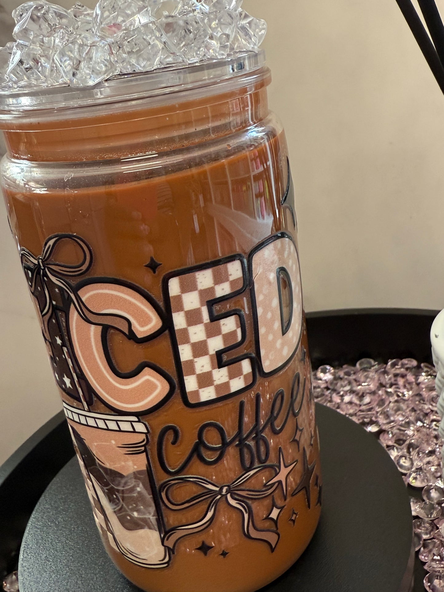 Iced Coffee- 12oz Snow Globe tumbler