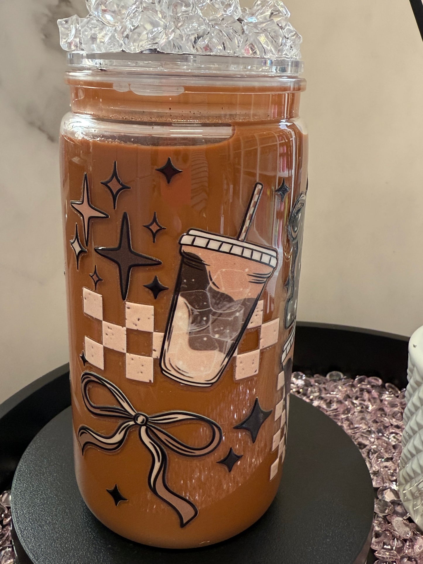 Iced Coffee- 12oz Snow Globe tumbler