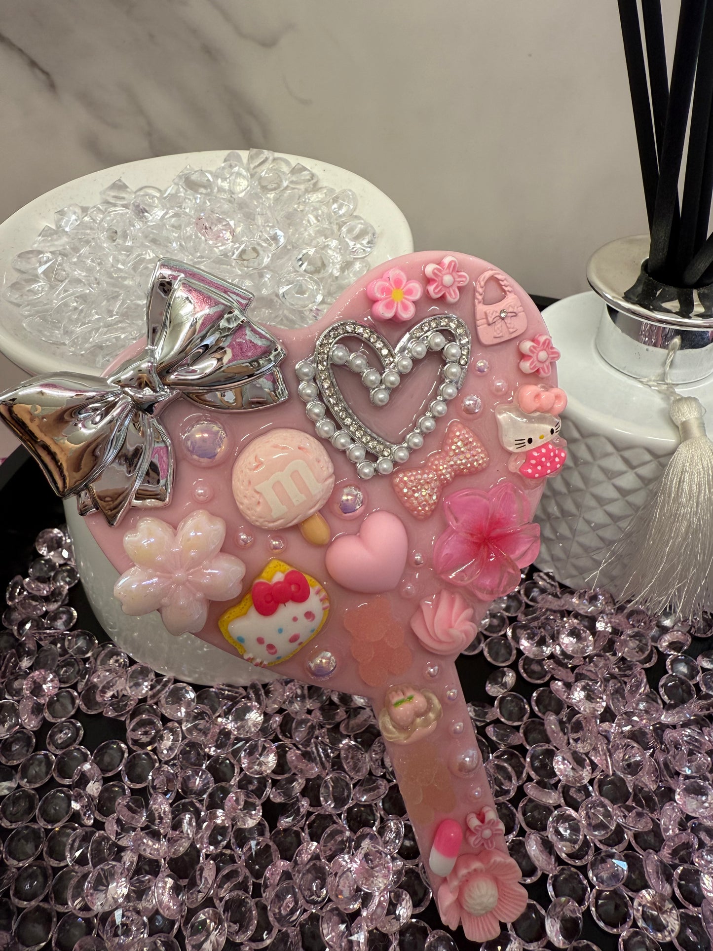 Pink Heart Hand Mirror