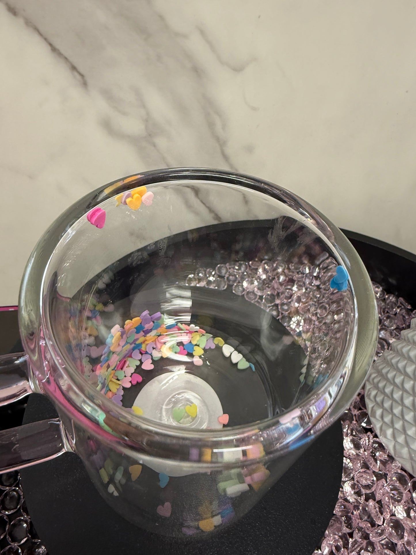Heart confetti mug