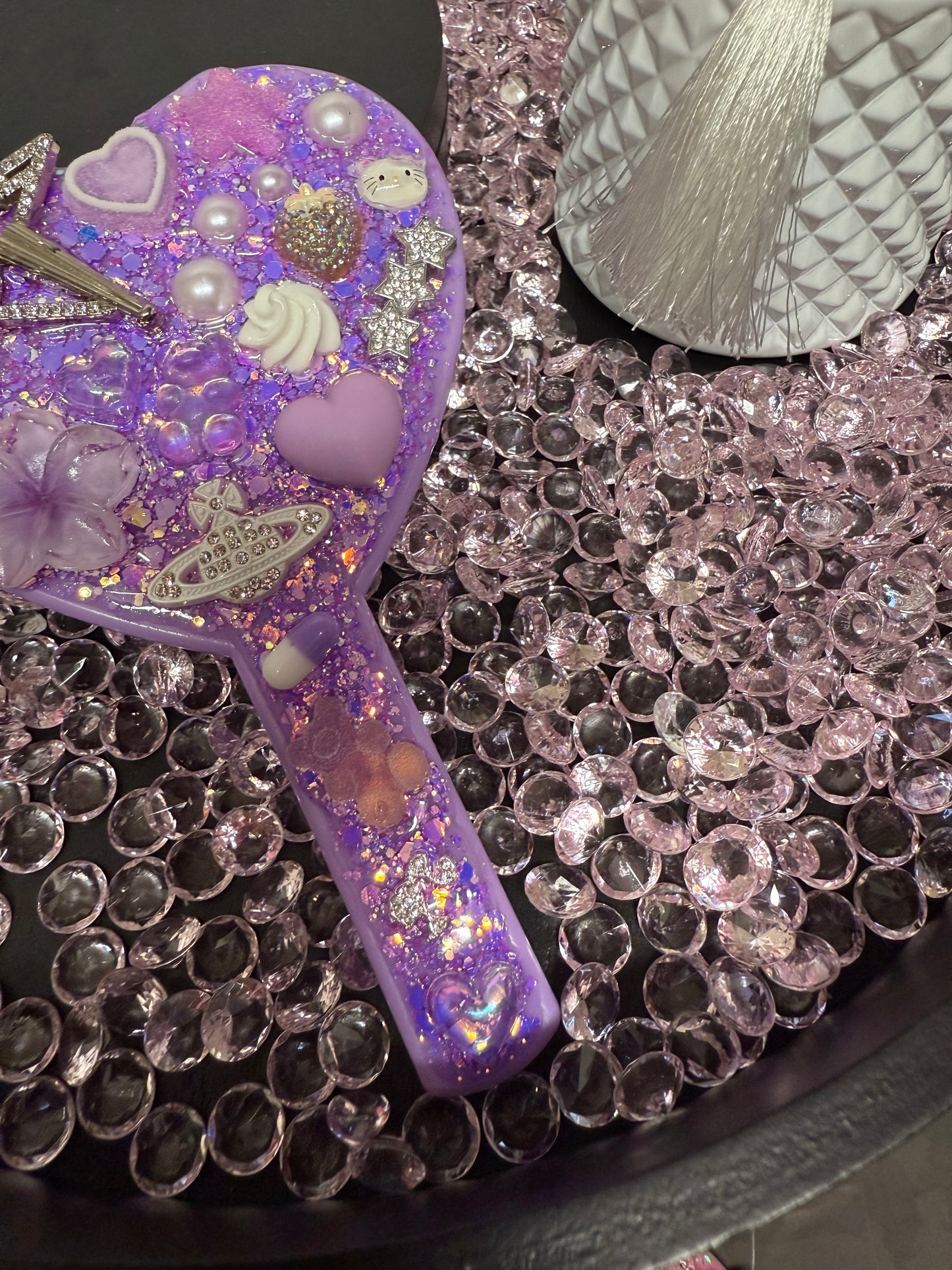 Purple Junk Charm Heart Mirror