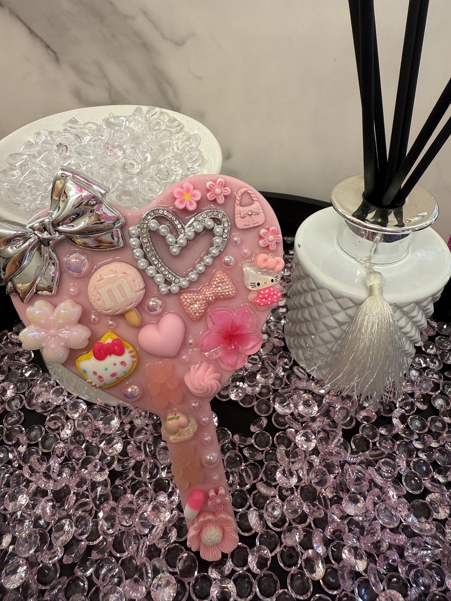 Pink Heart Hand Mirror