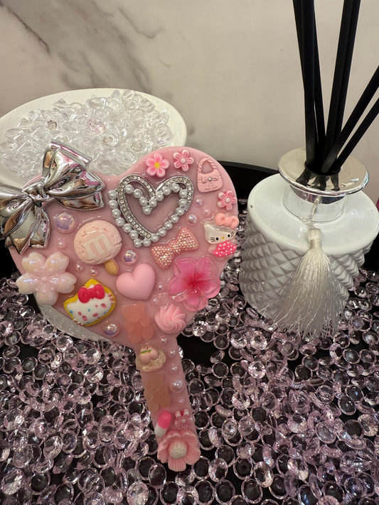 Pink Heart Hand Mirror