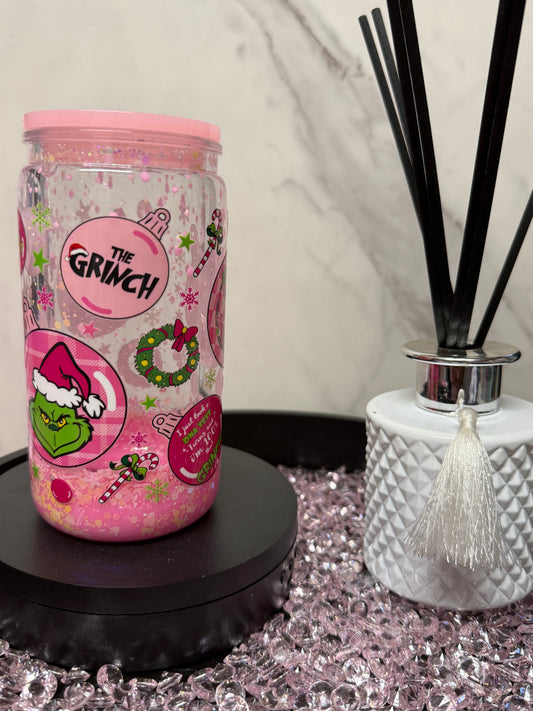 Pink Grinch Lava Drip Tumbler