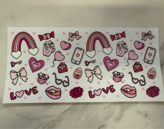 Pink Rainbows and Bows (10) UVDTF WRAP
