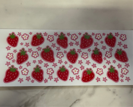 Strawberry & Flowers (6) UVDTF WRAP