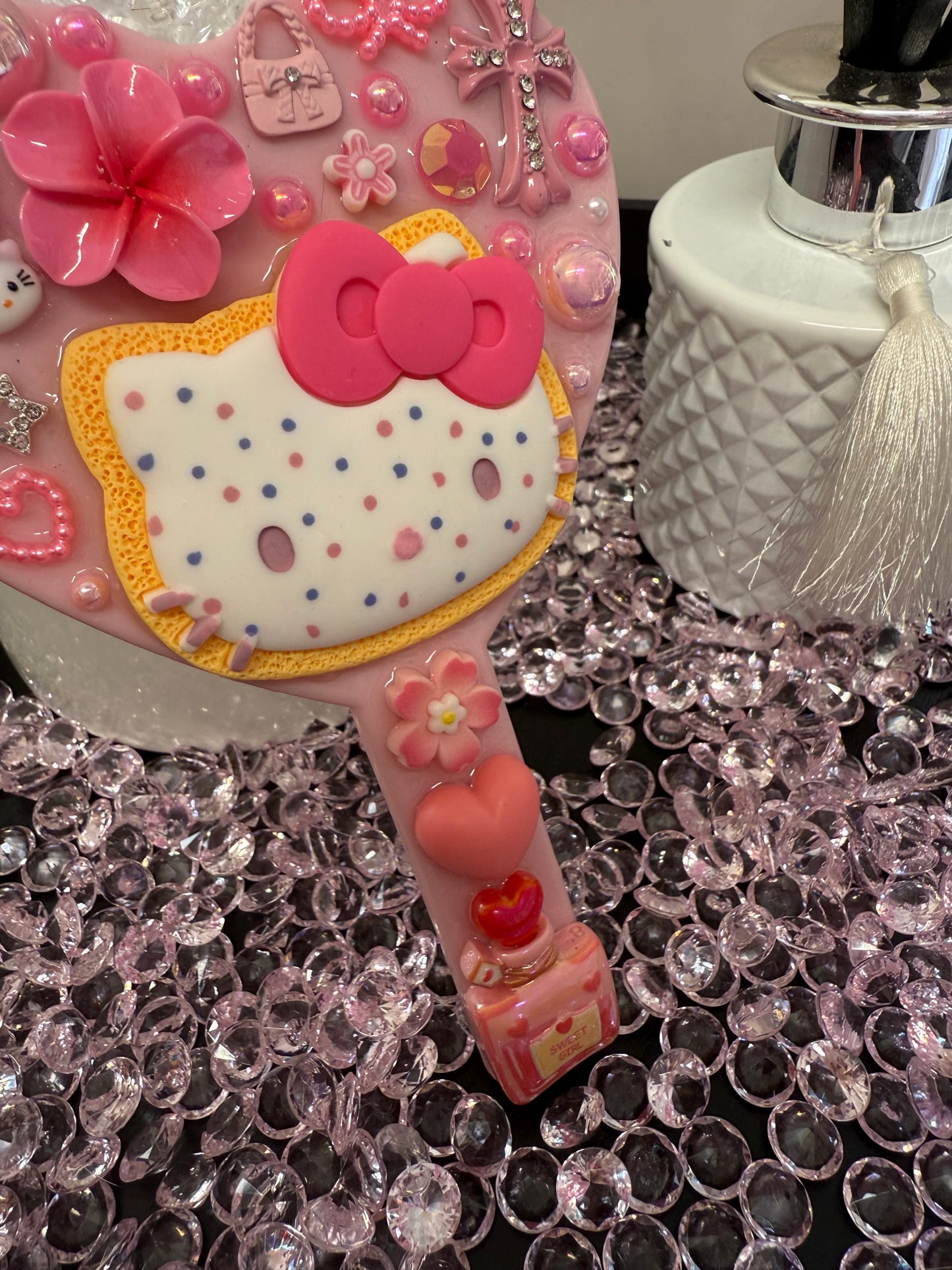 Pink Hello Kitty Heart Mirror