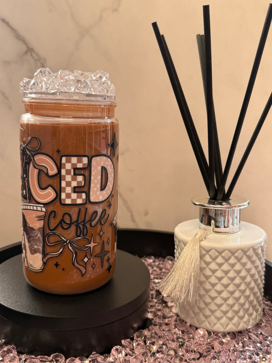 Iced Coffee- 12oz Snow Globe tumbler