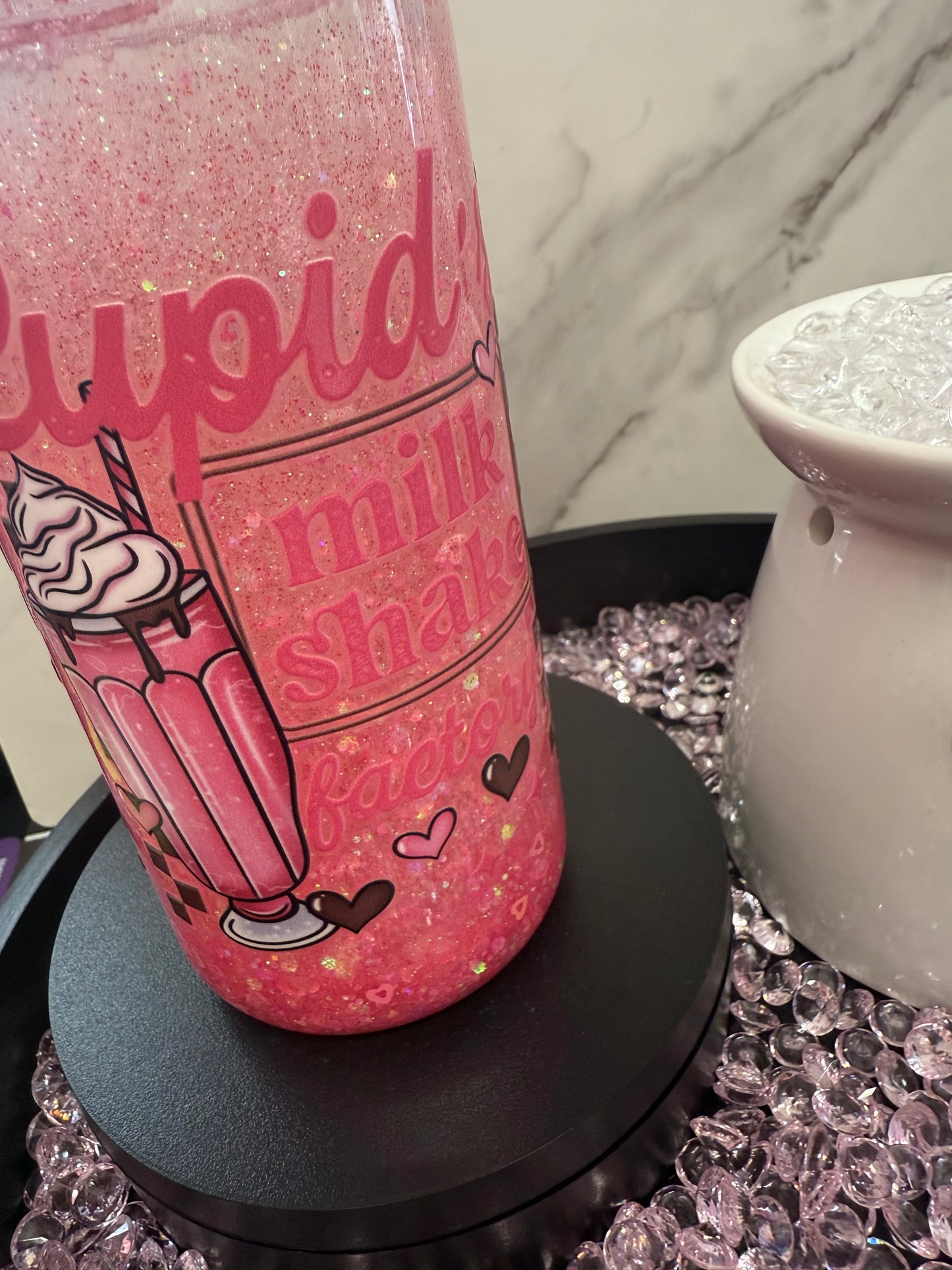 Cupid’s Milkshake- 16oz Plastic SnowGlobe Tumbler