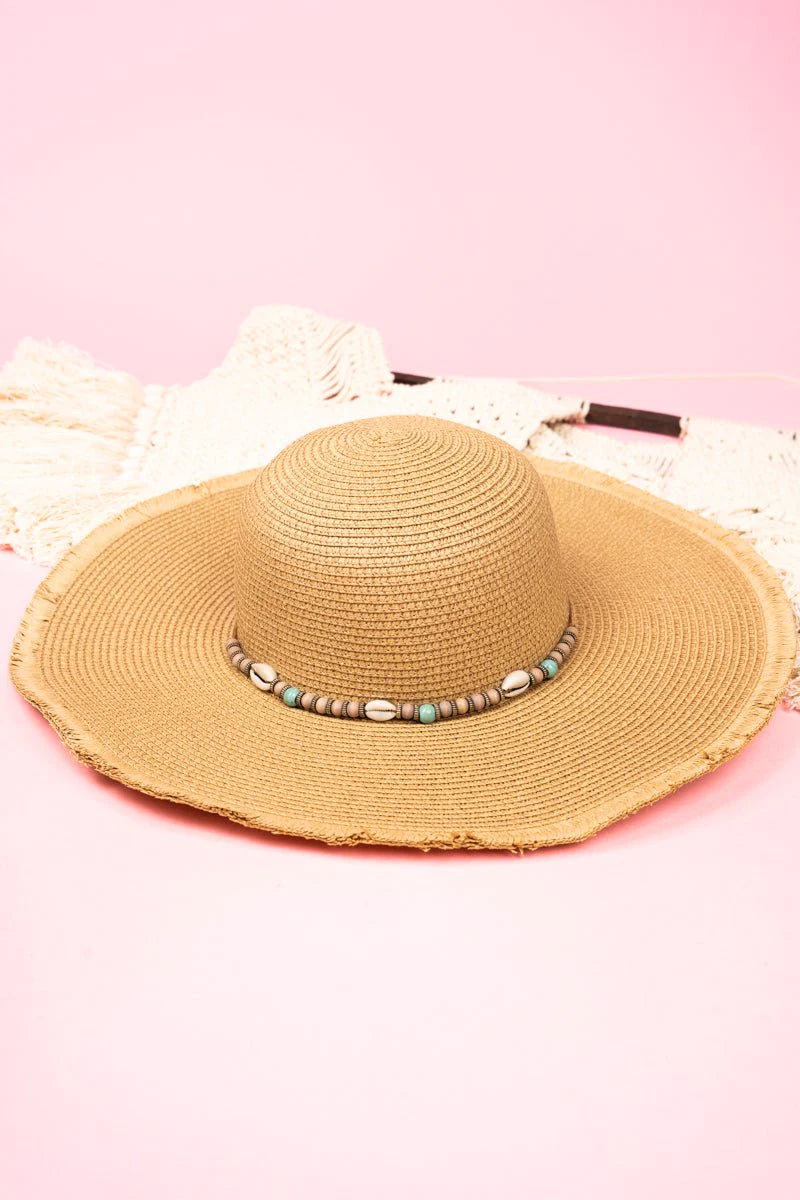 Tropical Waters Taupe Floppy Sun Hat