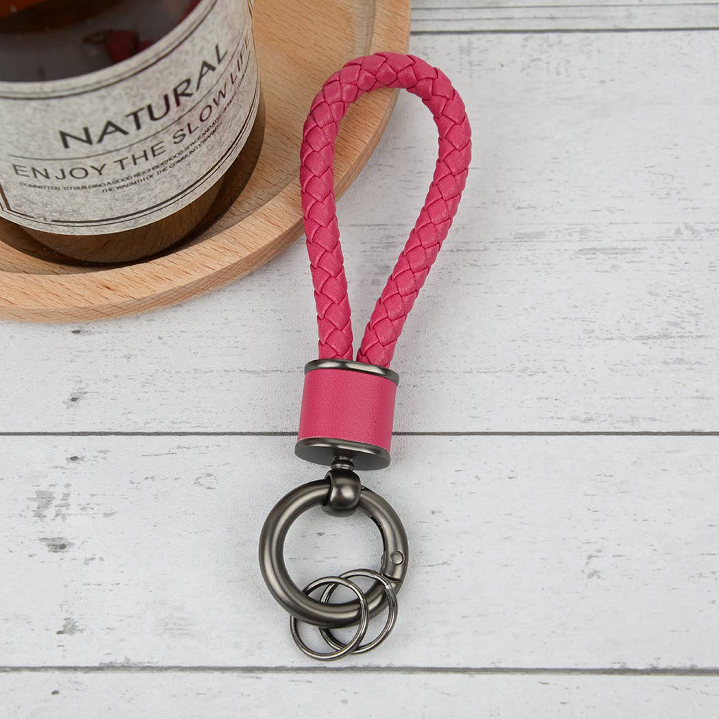 Handmade Braided Leather Keychain
