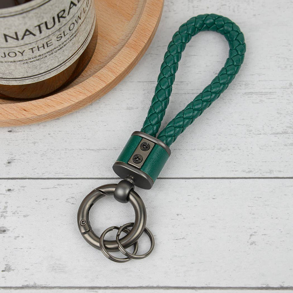 Handmade Braided Leather Keychain