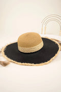 Cancun Cabana Black And Taupe Straw Hat