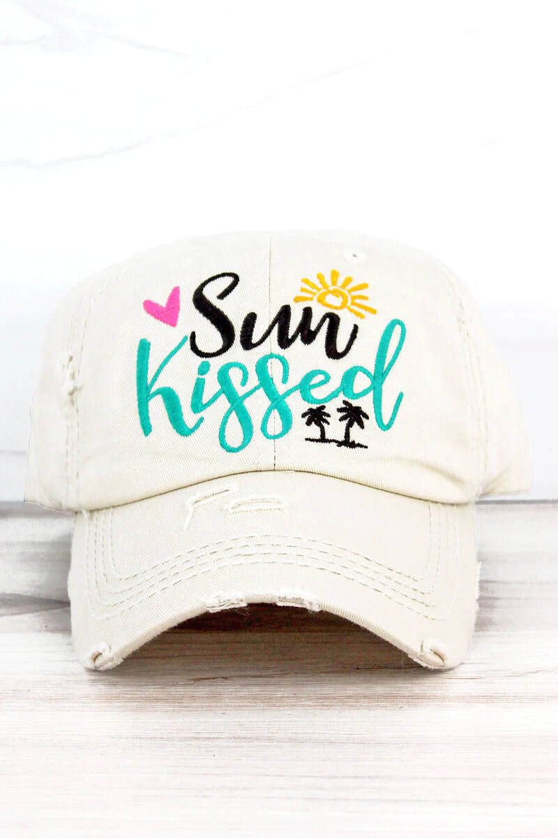 "Sun Kissed" Distressed Ball Cap