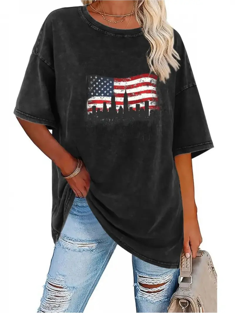Women's "American Flag over NY" Shirt