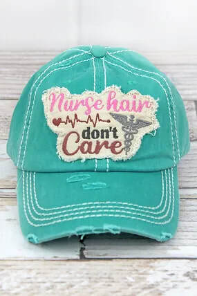 "Nurse Hair Dont Care" Distressed Hat