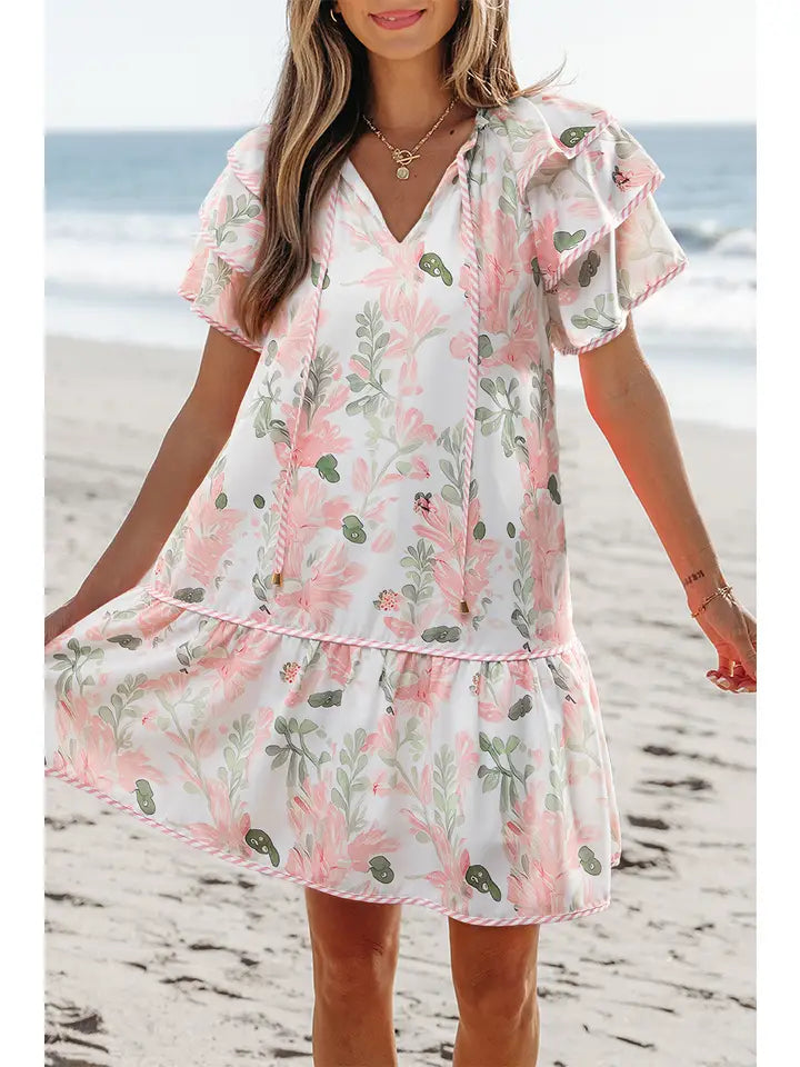 Silken Stems Mini Dress