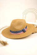 American Flag Taupe Straw Hat