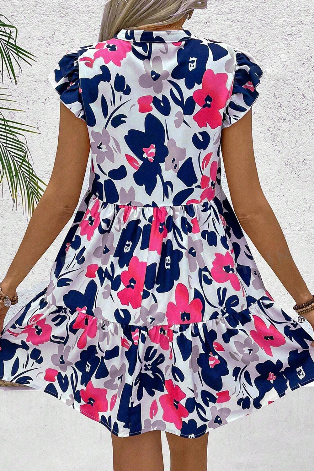 Fashion Floral Print Mini Dress