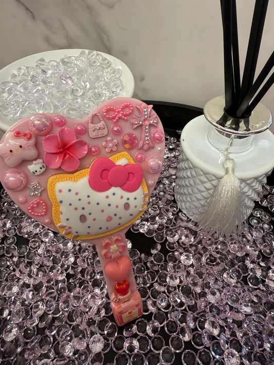 Pink Hello Kitty Heart Mirror