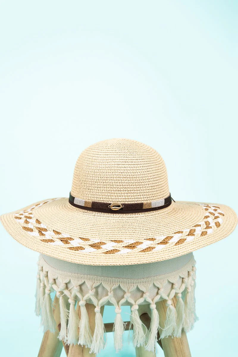 Beach Cabana Beige Straw Sun Hat