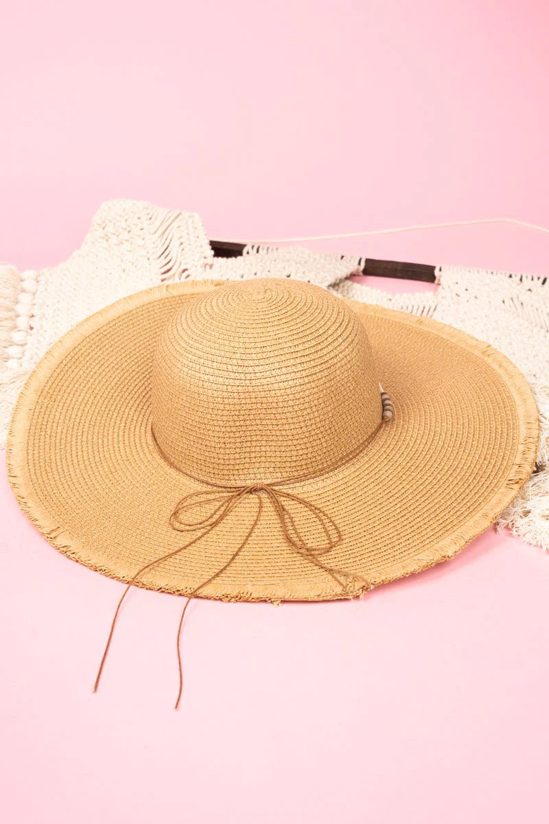 Tropical Waters Taupe Floppy Sun Hat