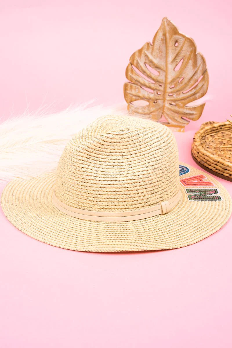 Sequin Nauti Beige Panama Hat