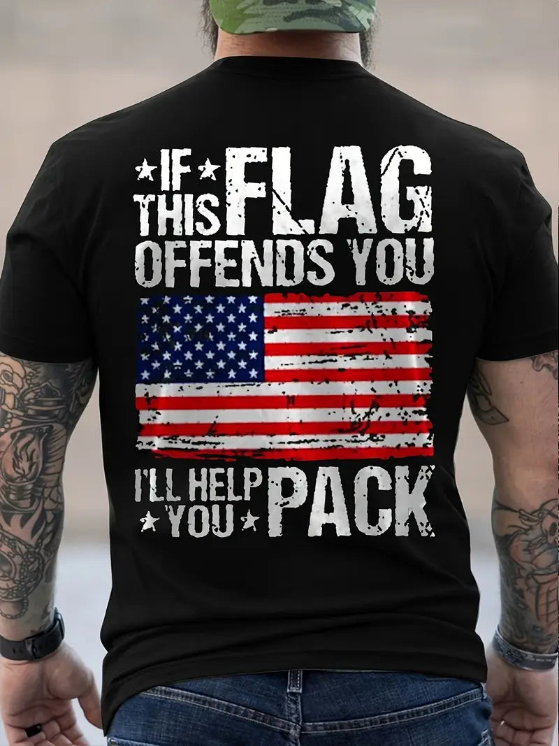 Patriotic American Flag Graphic T-Shirt