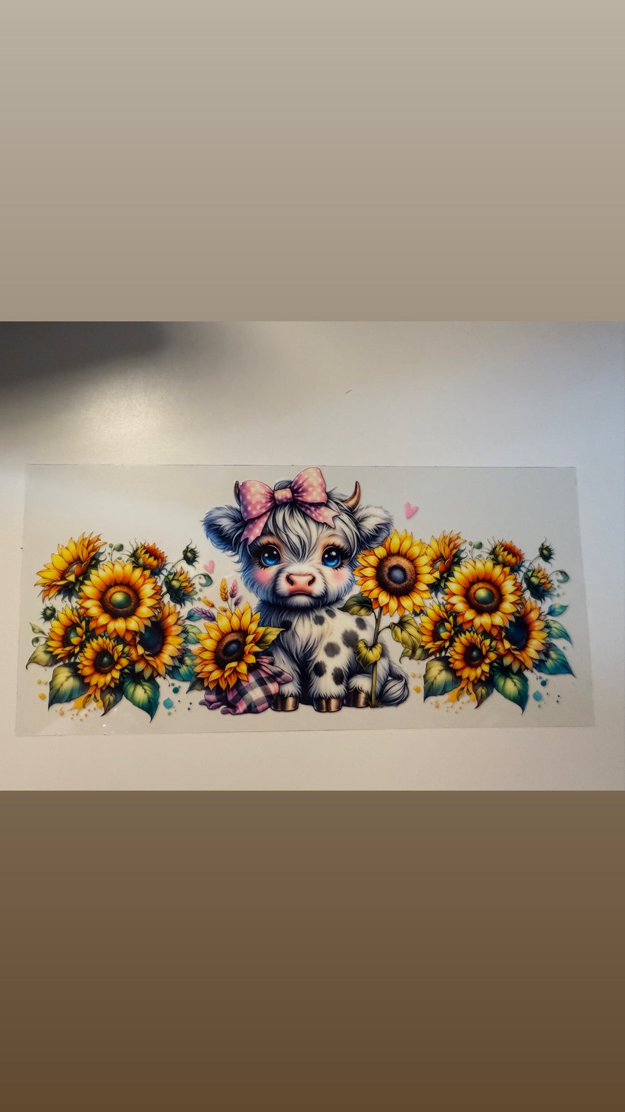 Sunflower Highland Cow (54) UVDTF WRAP