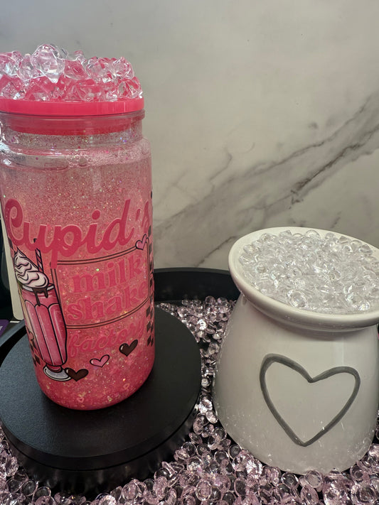 Cupid’s Milkshake- 16oz Plastic SnowGlobe Tumbler