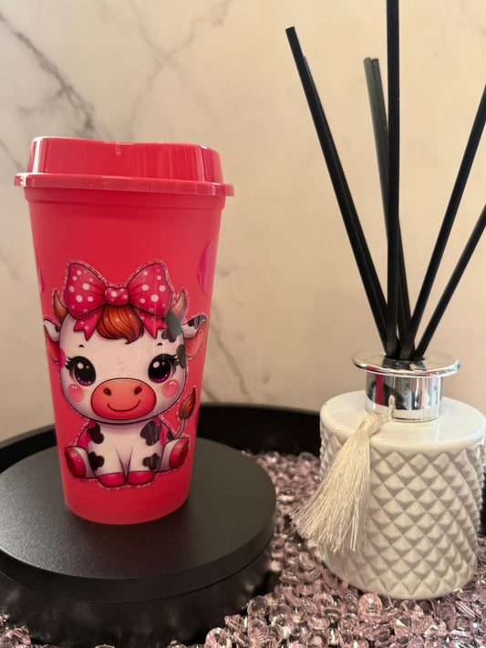 Strawberry cow- 16oz Hot Cup