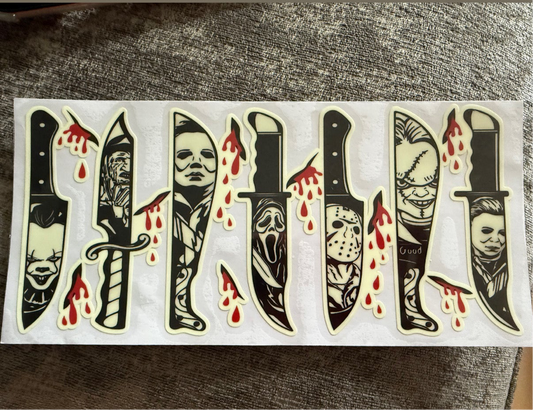 Glow in the dark Knife Halloween (48) UVDTF WRAP