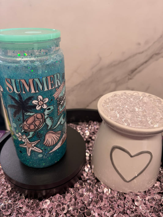 Summer Turtle- 16oz Plastic SnowGlobe Tumbler
