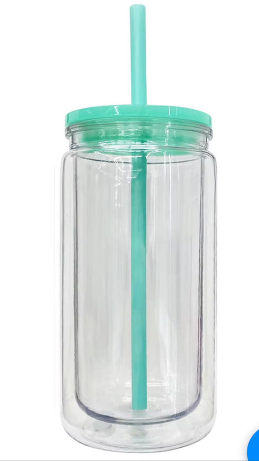 Mint Green 16oz Snow Globe Tumbler