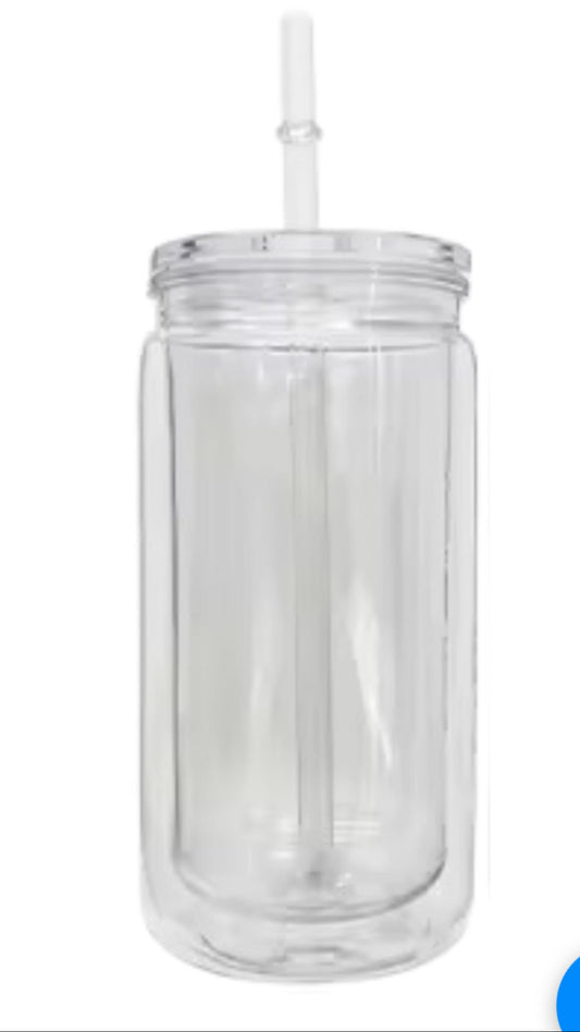 Clear 16oz Snow Globe Tumbler
