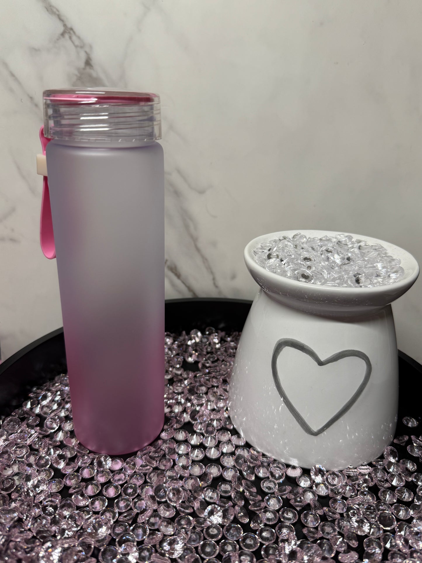 FROSTED PINK- 17oz SKINNY JAR