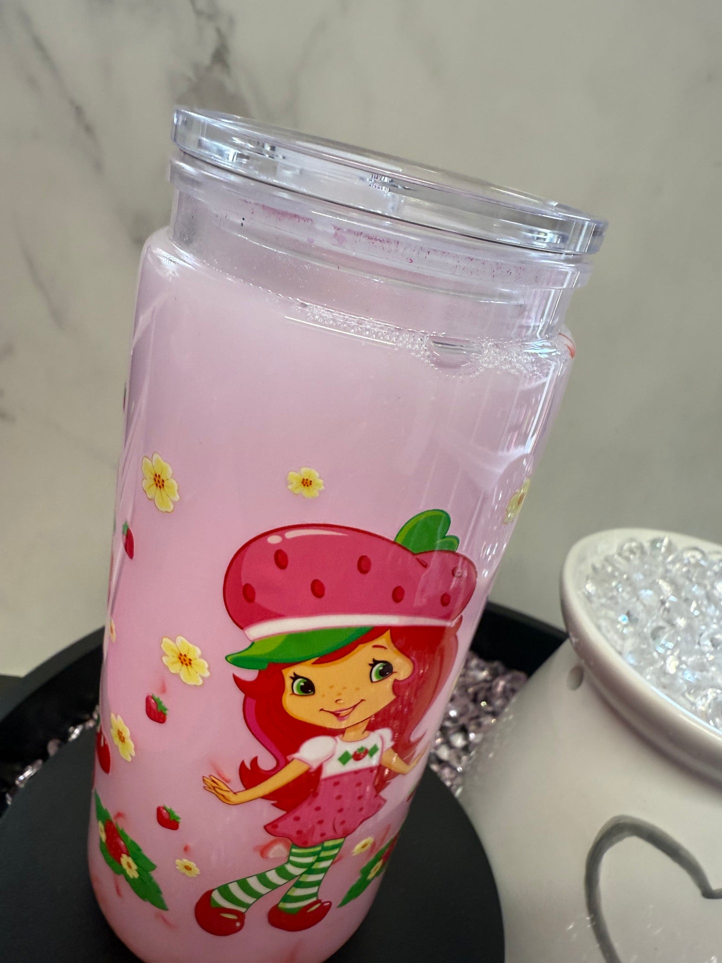 Strawberry Shortcake - 16oz Snow Globe Tumbler