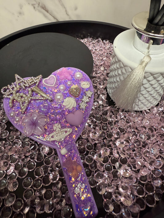 Purple Junk Charm Heart Mirror