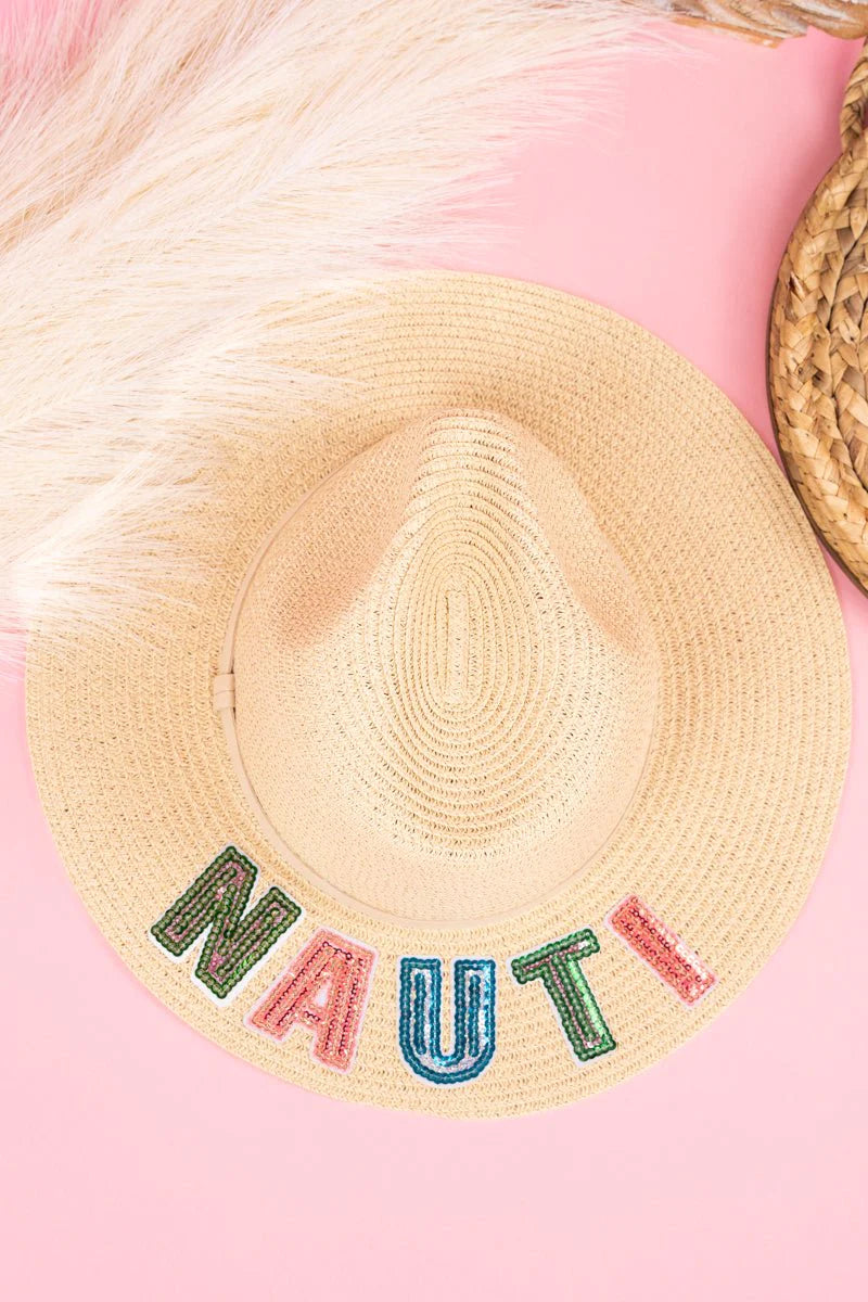 Sequin Nauti Beige Panama Hat