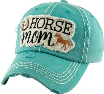 "Horse Mom" Distressed Hat