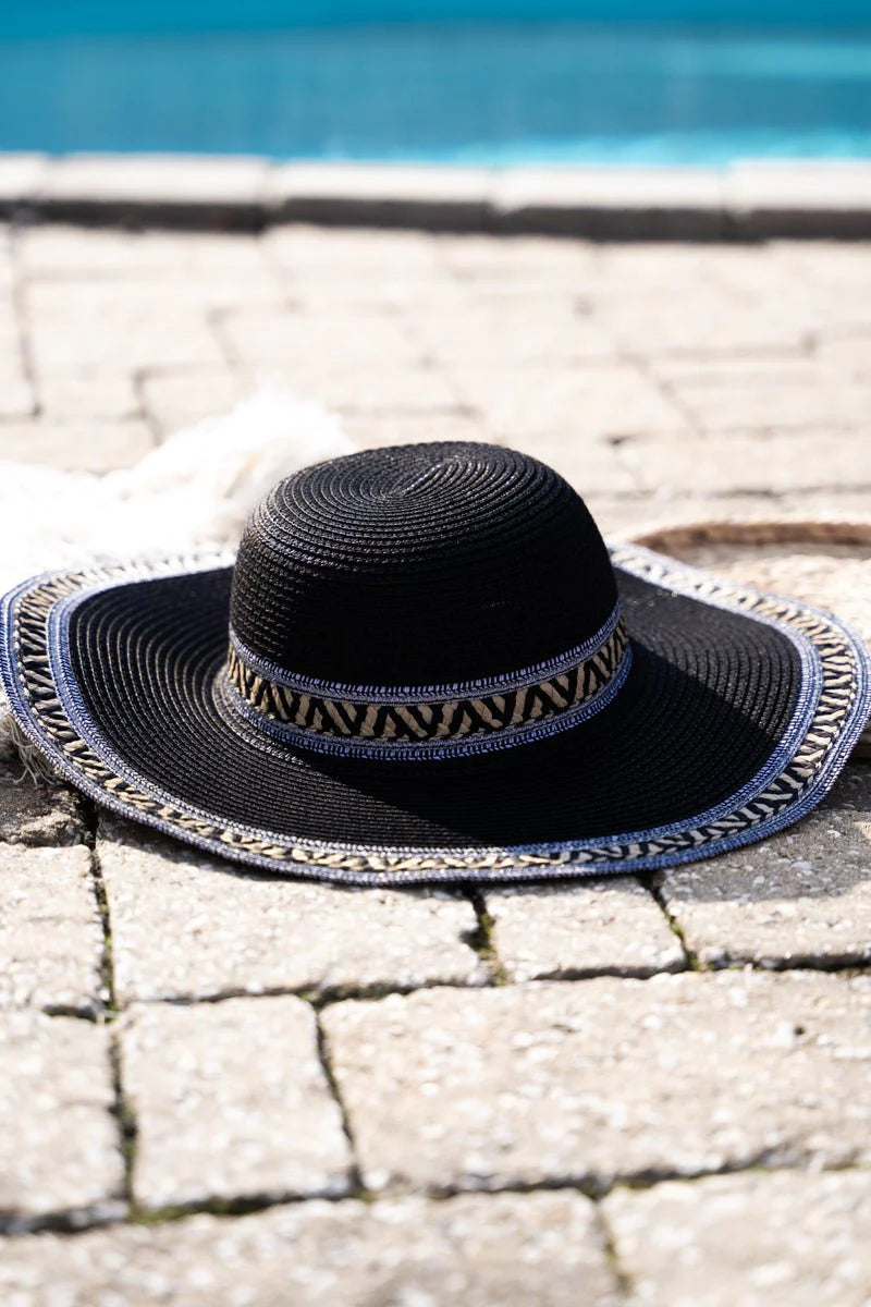 Riviera Beach Floppy Sun Hat, Black